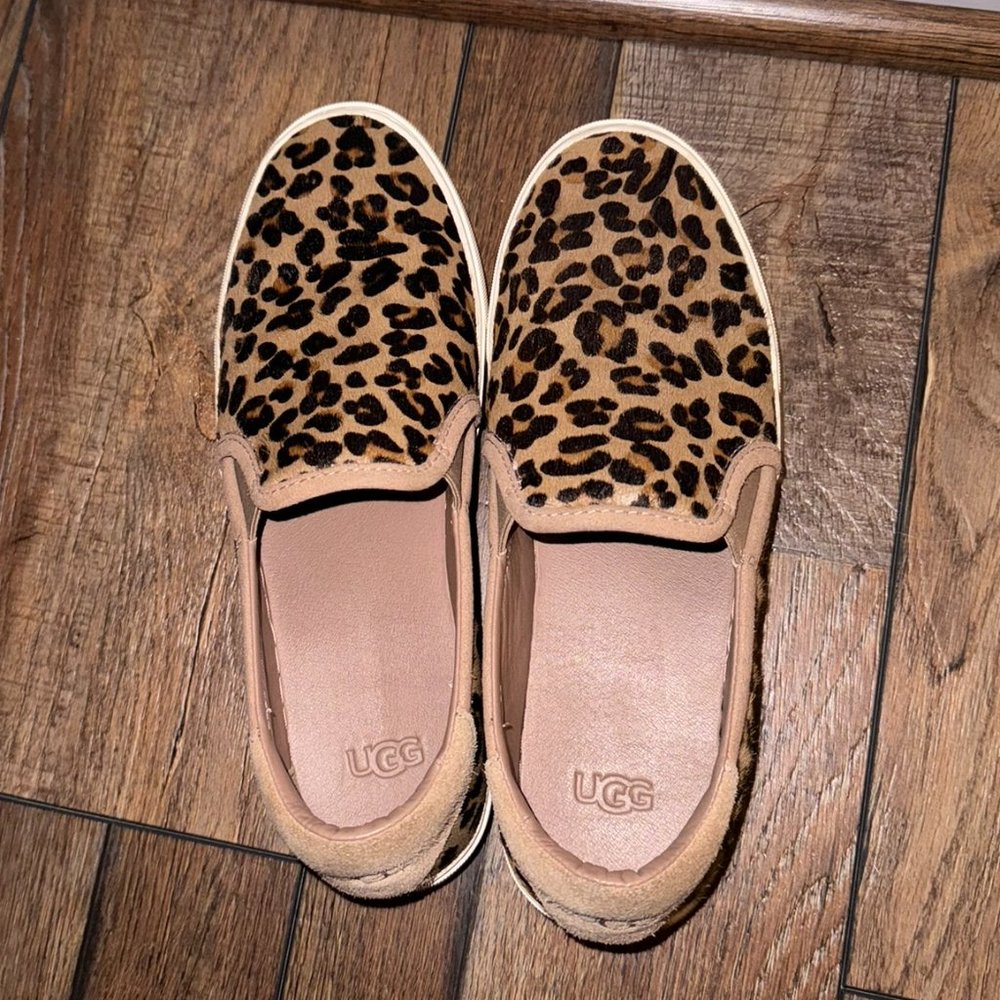 Ugg Womens Jass Exotic Brown Leopard Slip On - Size 8